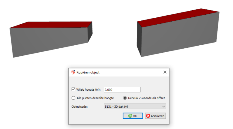 Voorbeeld twee volumeobjecten in het 3D venster in dg DIALOG BGT