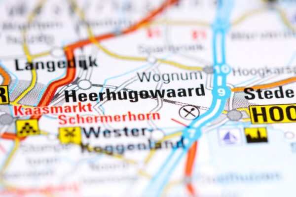 schreenshot van de kaart met Heerhugowaard uitgelicht
