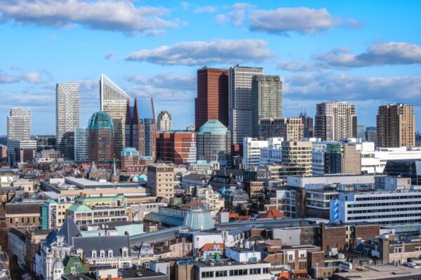 Skyline van stad Den Haag