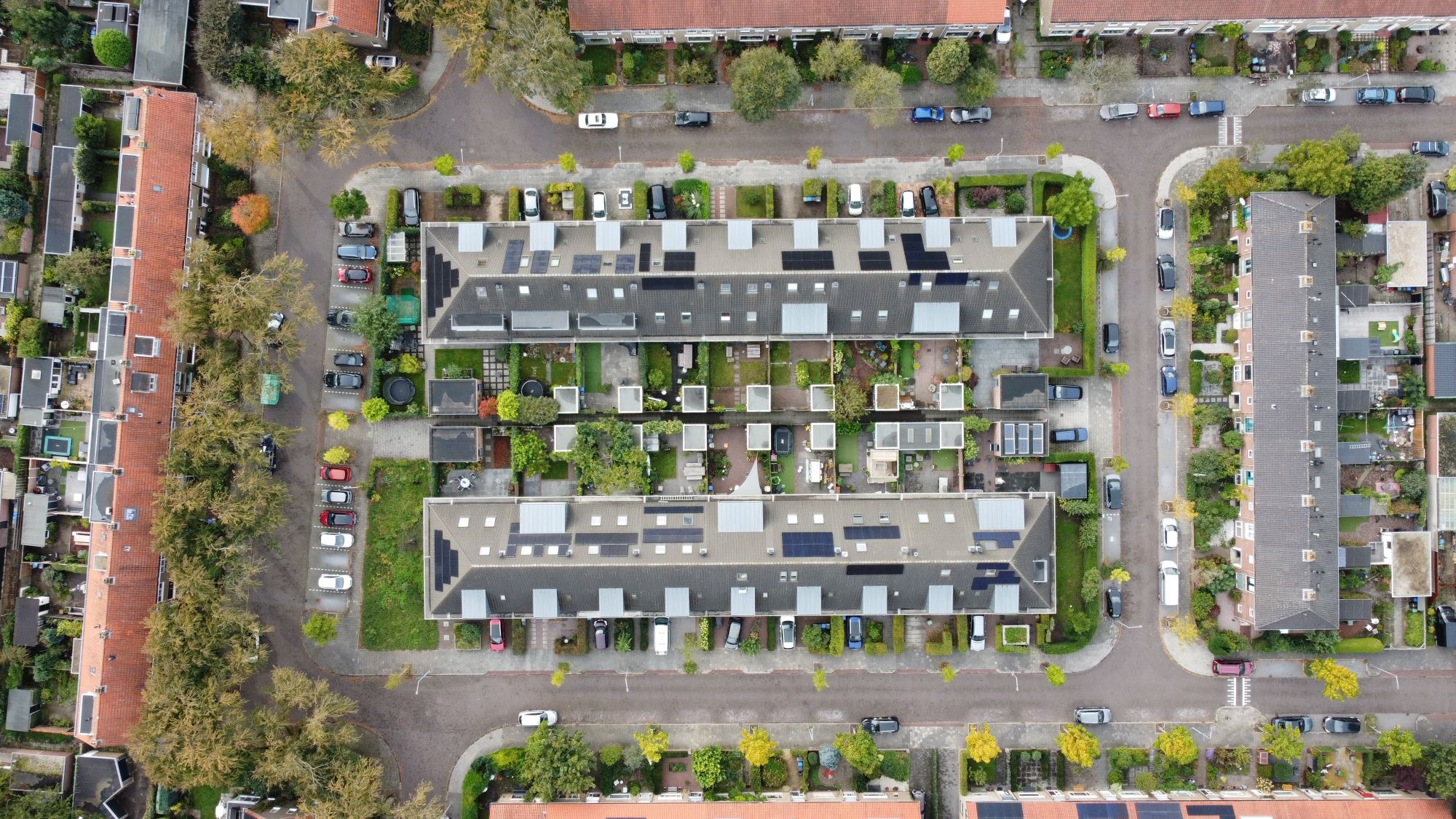 Luchtfoto van Nederlandse wijk