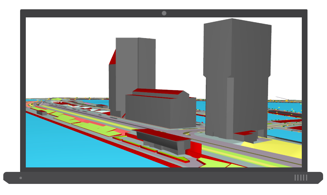 laptop met screenshot van 3d-beheer software